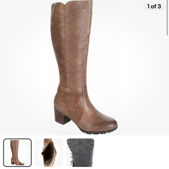 new JAMBU Chai 6.5 Tan Leather WATER RESISTANT Zip Knee High Riding Tall Boots - Picture 3 of 12